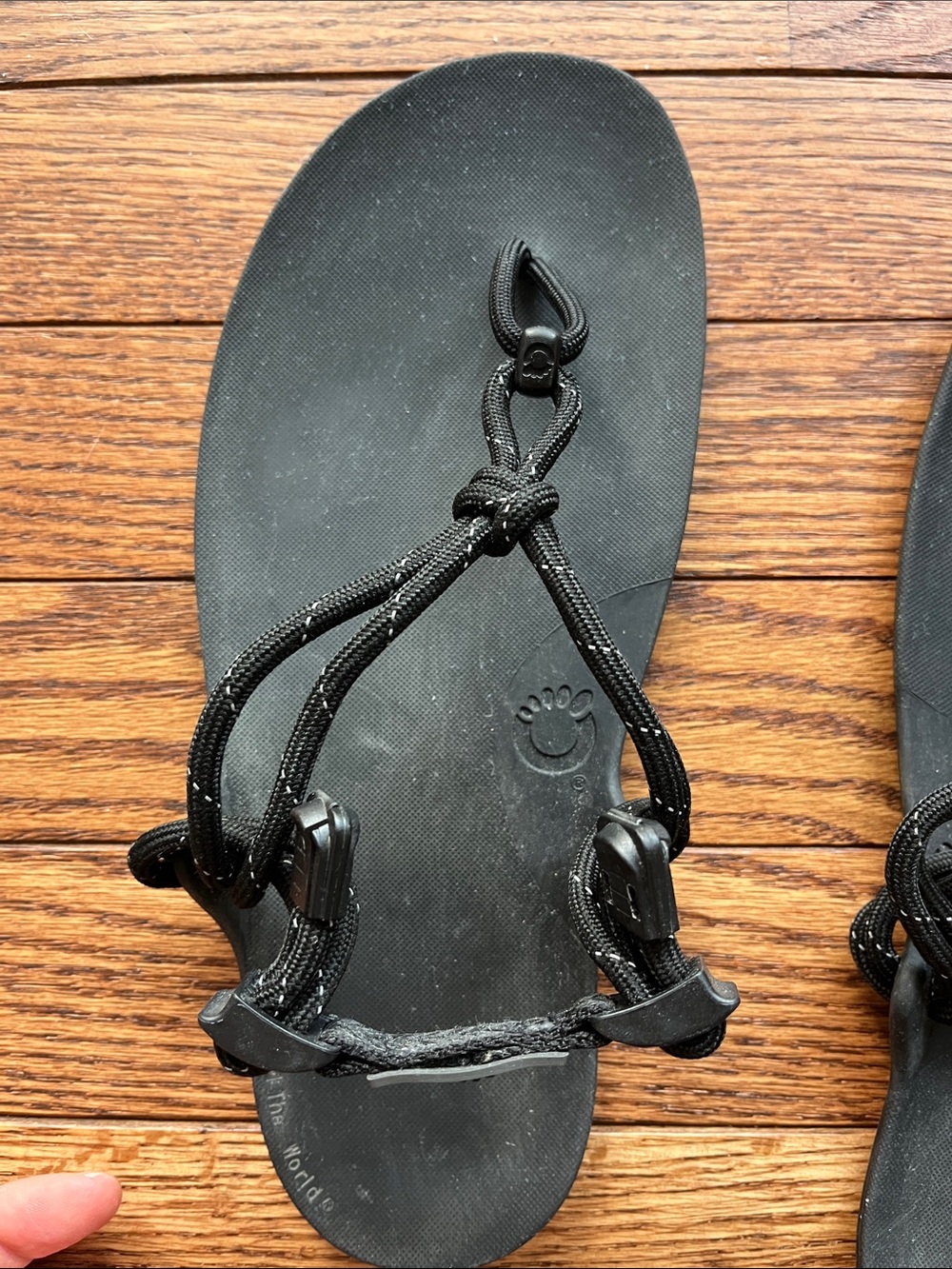 FREE PEOPLE Zero Shoes GENESIS packable sport Black Rope T-Strap Sandals 7 - Picture 7 of 8